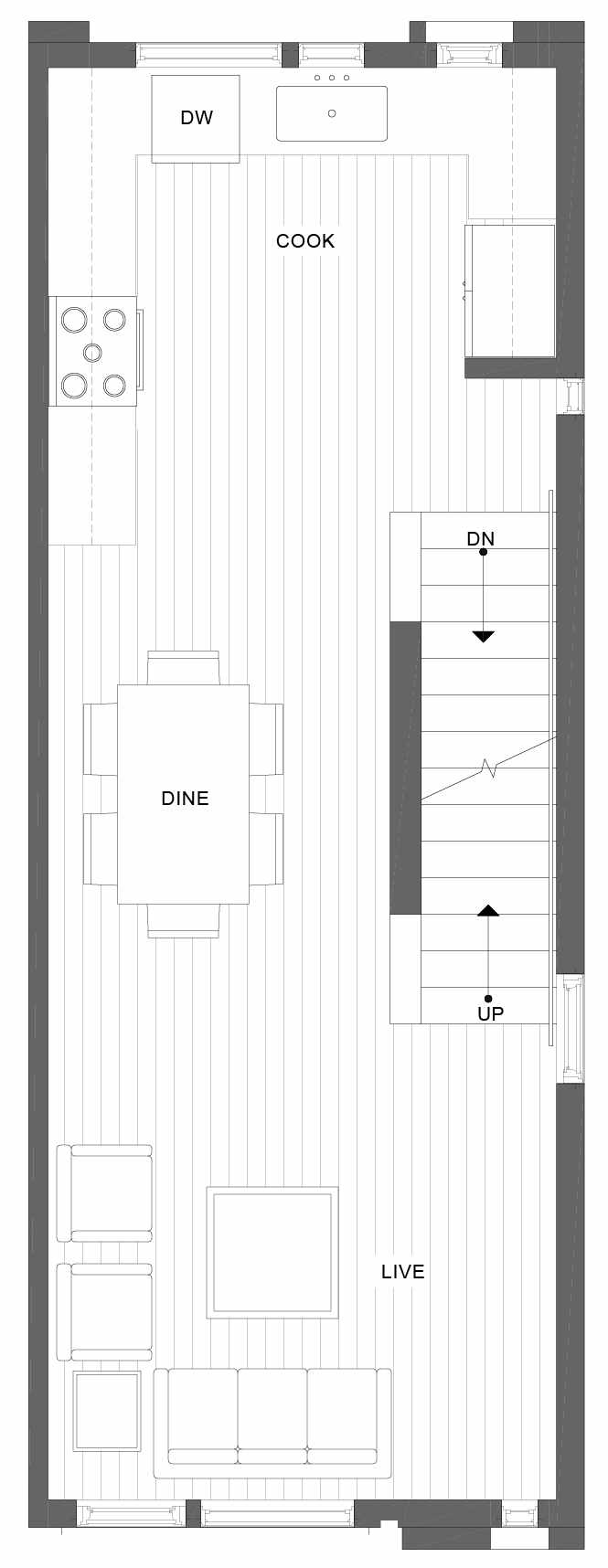 Second Floor Plan of 1101D 14th Ave in the Corazon Townhomes