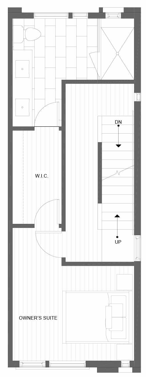 Third Floor Plan of 1101D 14th Ave in the Corazon Townhomes