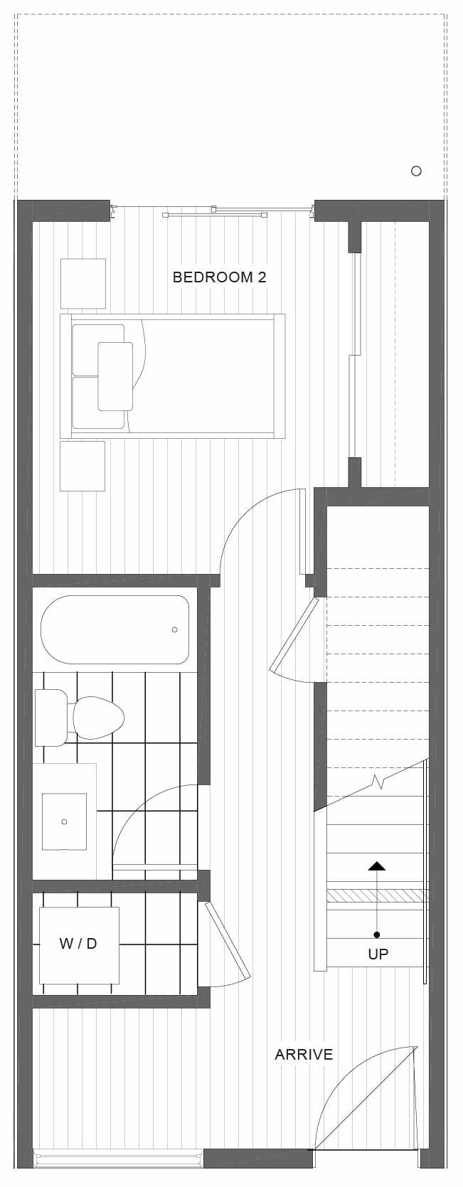 First Floor Plan of 1105B 14th Ave in the Corazon Central Townhomes