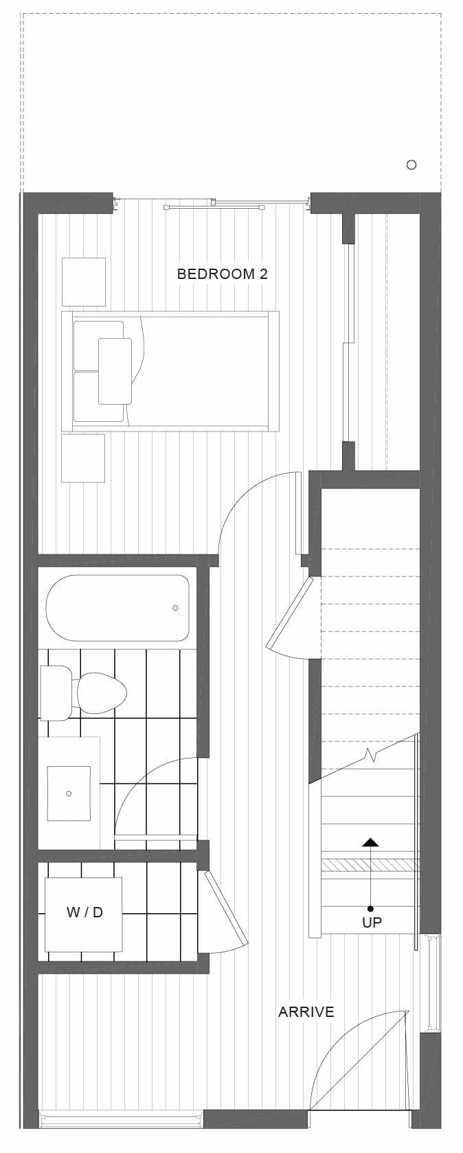 First Floor Plan of 1105F 14th Ave in the Corazon Central Townhomes