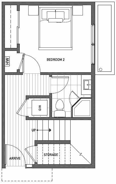 First Floor Plan of 1111 E Howell St of the Wyn Townhomes