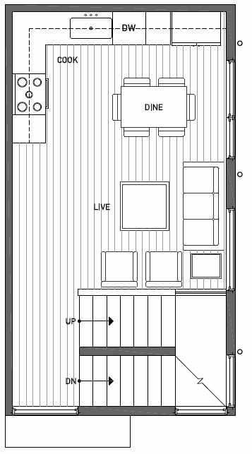 Second Floor Plan of 1111 E Howell St of the Wyn Townhomes
