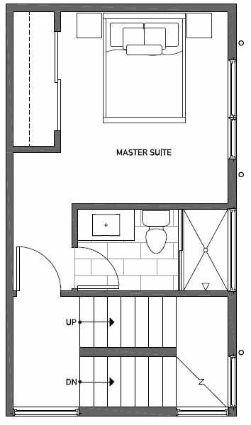 Third Floor Plan of 1111 E Howell St of the Wyn Townhomes