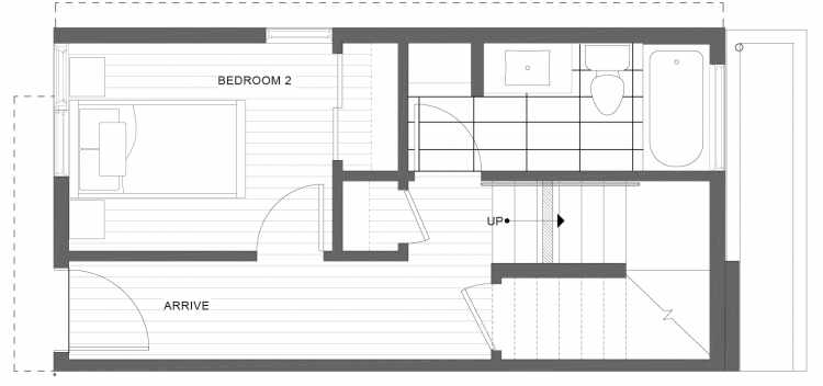 First Floor Plan of 1113A 14th Ave in the Corazon Townhomes
