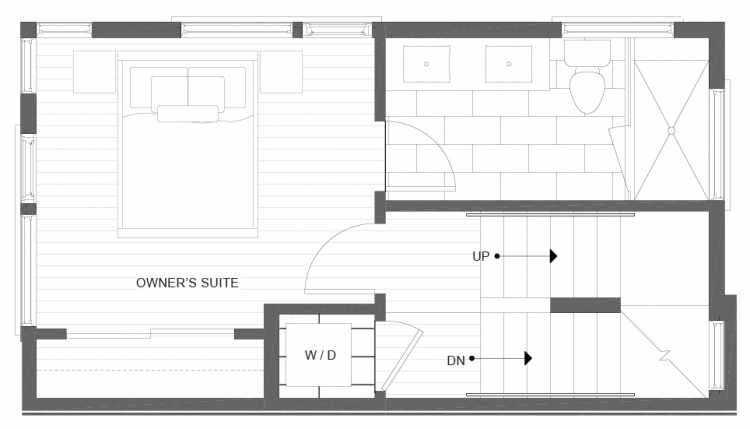 Third Floor Plan of 1113A 14th Ave in the Corazon Townhomes