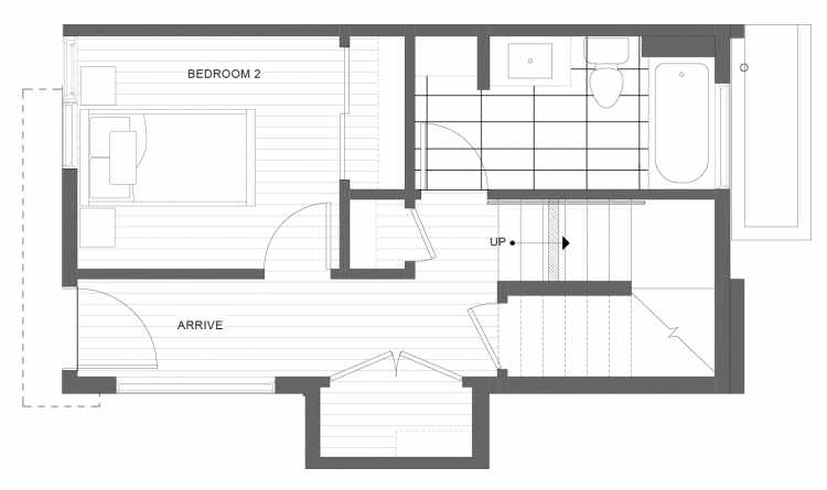 First Floor Plan of 1113D 14th Ave in the Corazon Townhomes