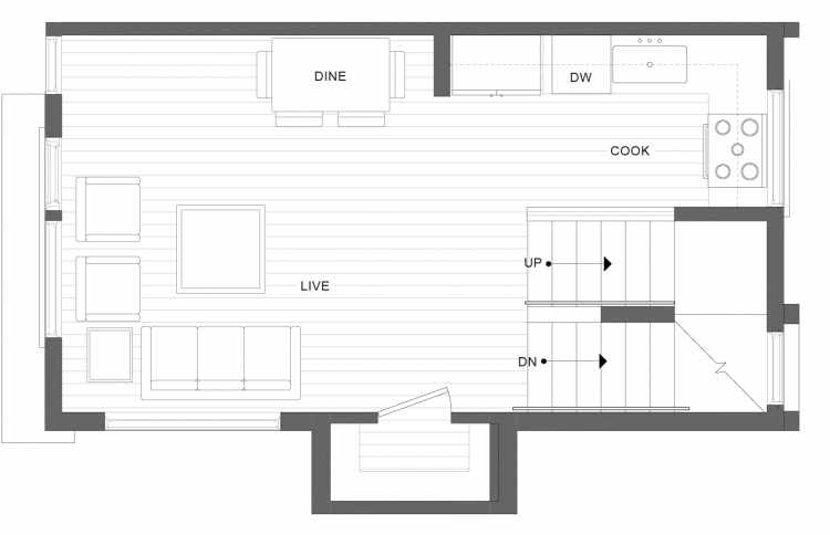 Second Floor Plan of 1113B 14th Ave in the Corazon Townhomes