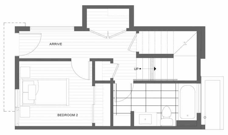 First Floor Plan of 1113C 14th Ave in the Corazon Townhomes
