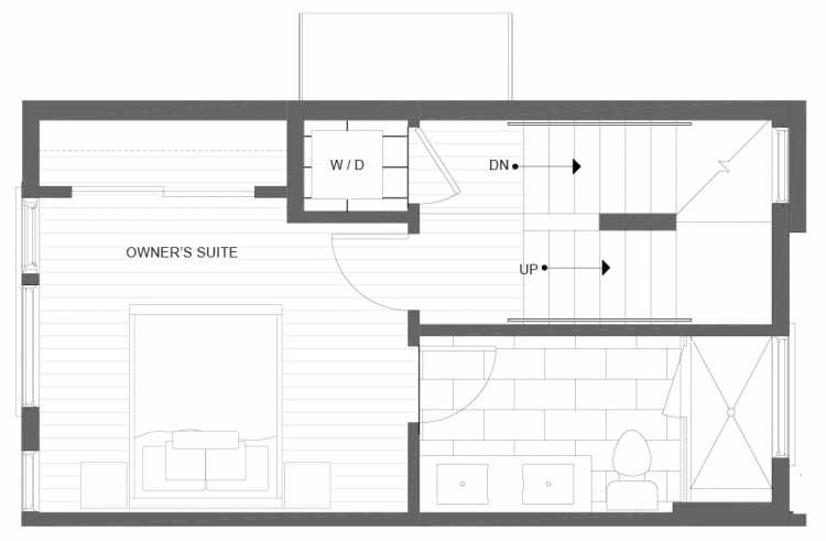 Third Floor Plan of 1113C 14th Ave in the Corazon Townhomes