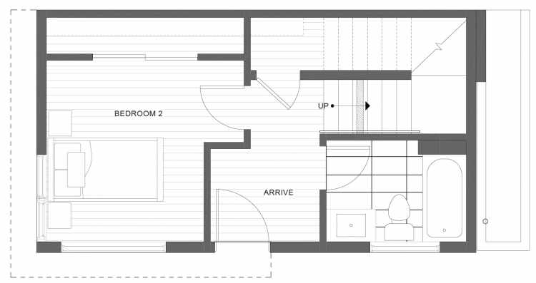 First Floor Plan of 1113F 14th Ave in the Corazon Townhomes