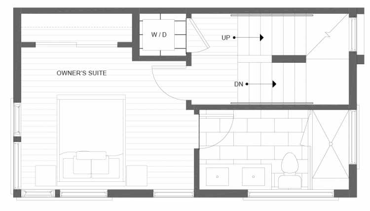 Third Floor Plan of 1113F 14th Ave in the Corazon Townhomes