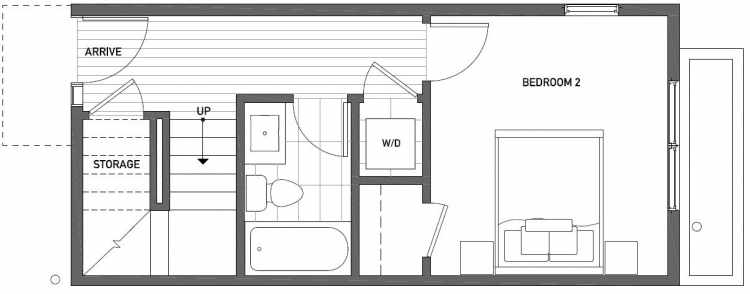 First Floor Plan of 1115 E Howell St of the Wyn Townhomes