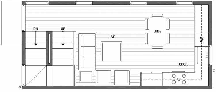 Second Floor Plan of 1115 E Howell St of the Wyn Townhomes