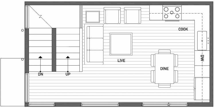 Second Floor Plan of 1119 E Howell St of the Wyn Townhomes
