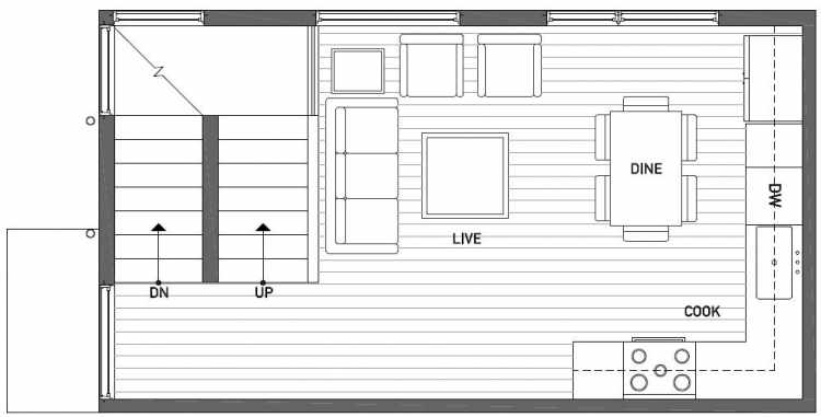 Second Floor Plan of 1121 E Howell St of the Wyn Townhomes