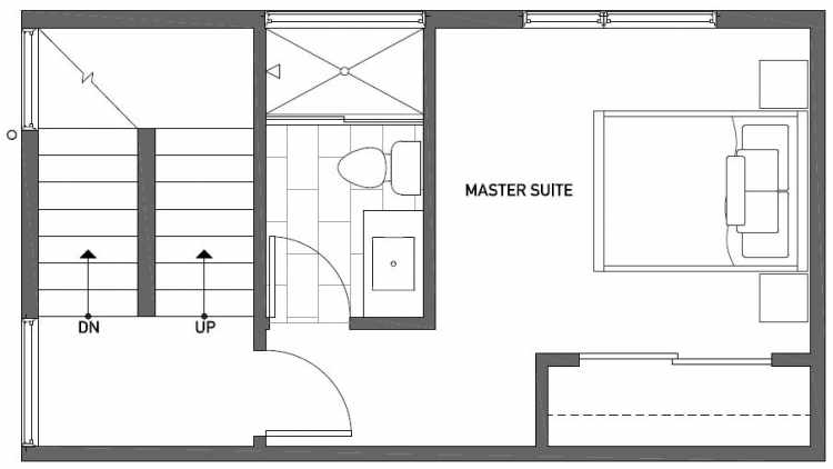 Third Floor Plan of 1121 E Howell St of the Wyn Townhomes