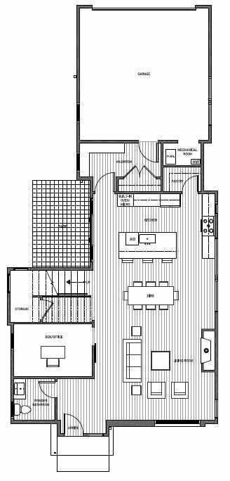 First Floor Plan of 11221 132nd Ave NE, Sheffield Park, in Kirkland, WA