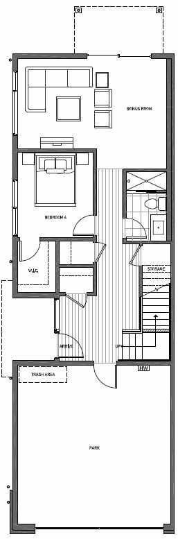 First Floor Plan of 11510A NE 87th St in Kirkland 