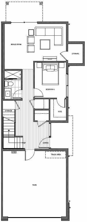 First Floor Plan of 11510B NE 87th St in Kirkland 