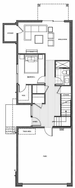 First Floor Plan of 11514A NE 87th St in Kirkland 