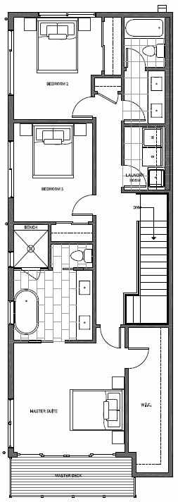 Third Floor Plan of 11514A NE 87th St in Kirkland 