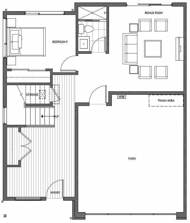 First Floor Plan of 11518A NE 87th St in Kirkland 