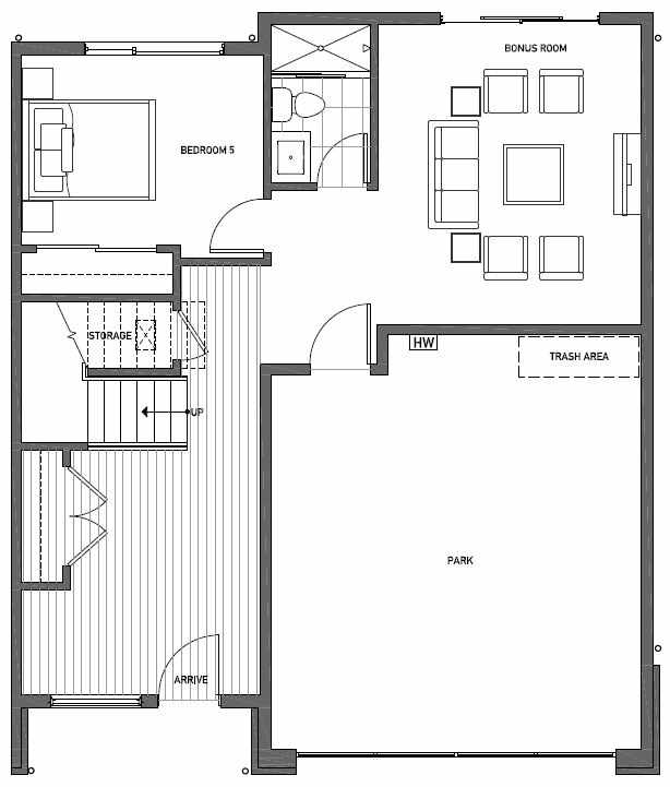 First Floor Plan of 11518B NE 87th St in Kirkland 