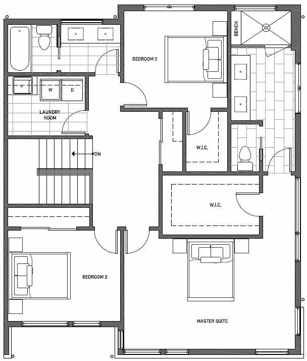 Third Floor Plan of 11518B NE 87th St in Kirkland 