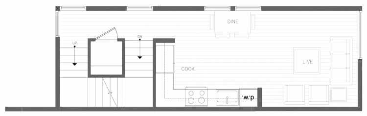 Second Floor Plan of 1319 NW 85th St in the Thoren Townhomes