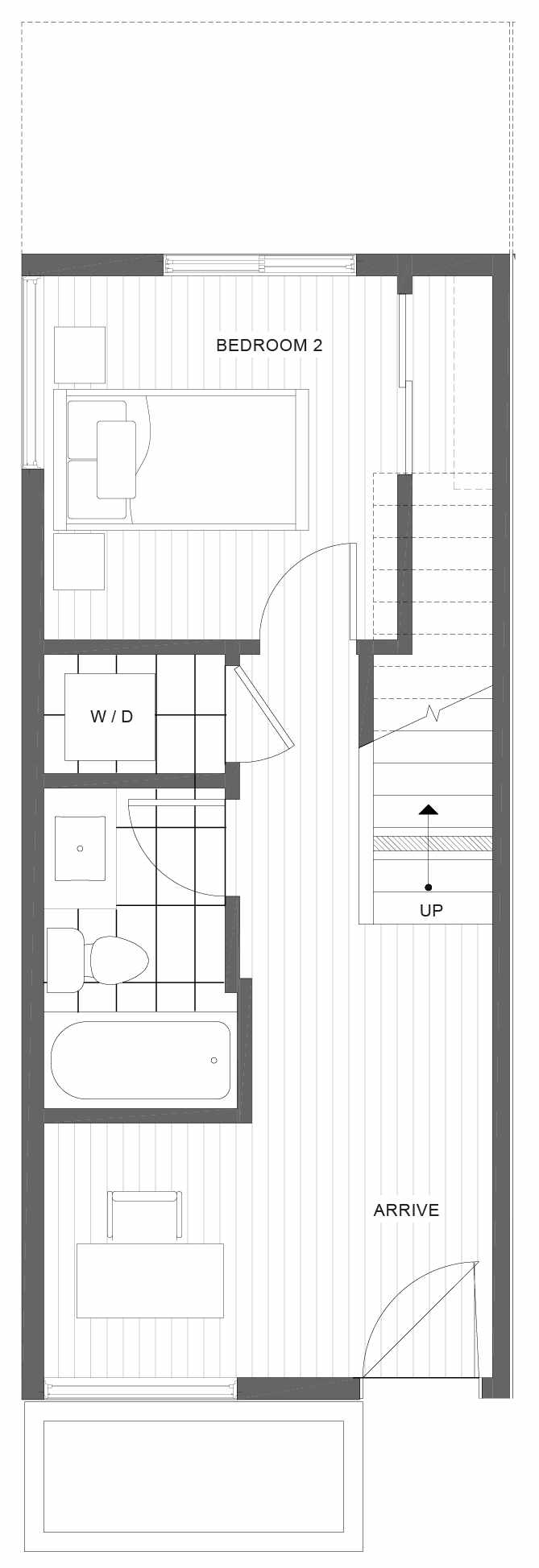 First Floor Plan of 1320 E Spring St in the Corazon Townhomes in Capitol Hill
