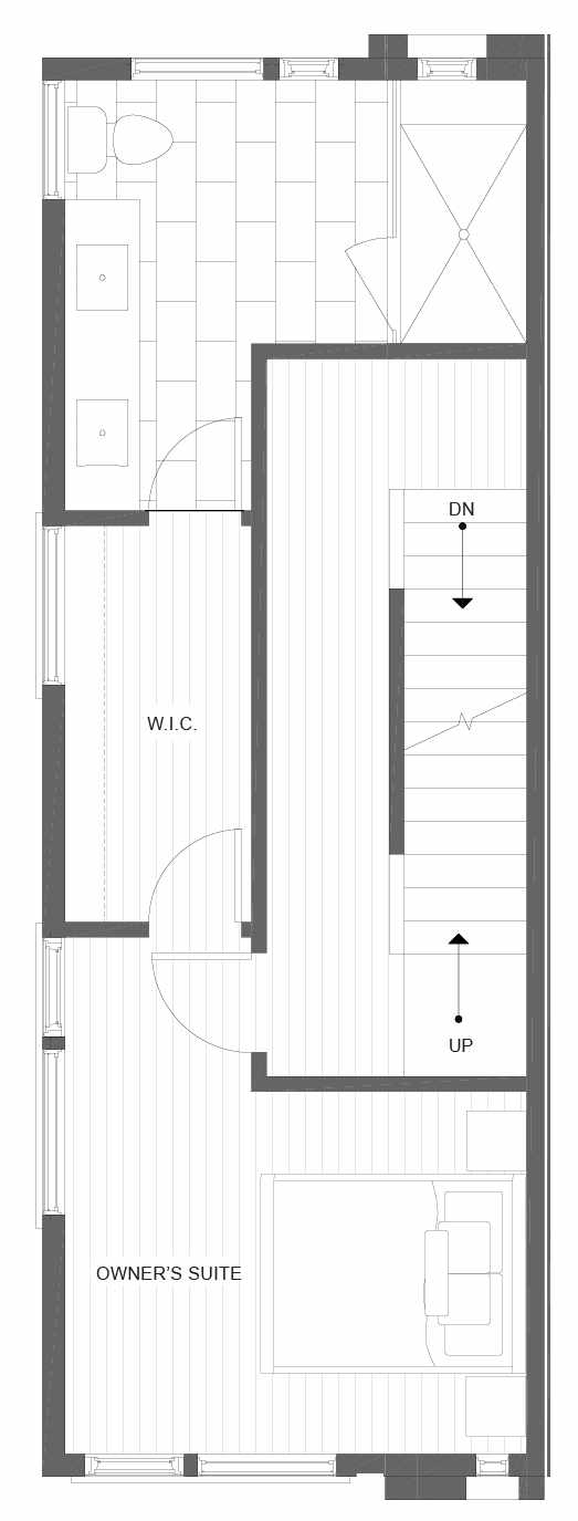 Third Floor Plan of 1320 E Spring St in the Corazon Townhomes in Capitol Hill