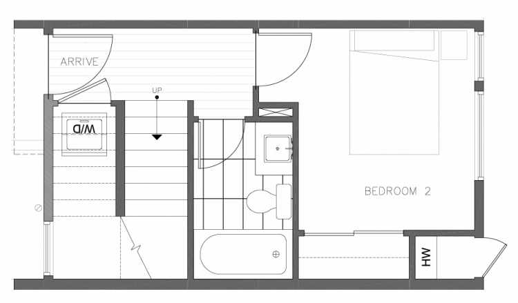 First Floor Plan of 1321 NW 85th St in the Thoren Townhomes