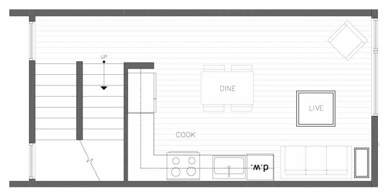 Second Floor Plan of 1321 NW 85th St in the Thoren Townhomes