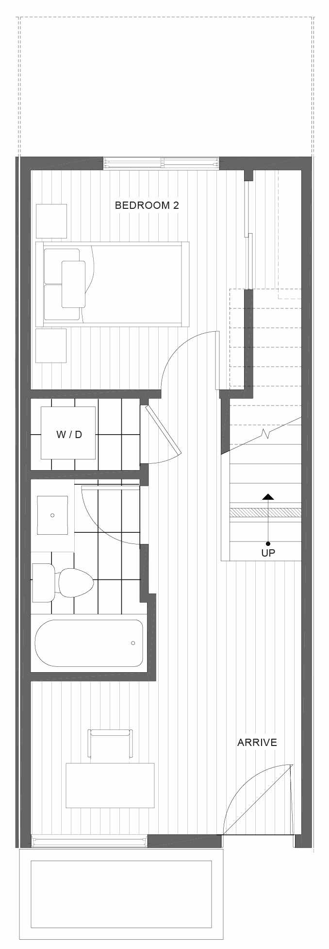 First Floor Plan of 1328 E Spring St in the Corazon Townhomes in Capitol Hill
