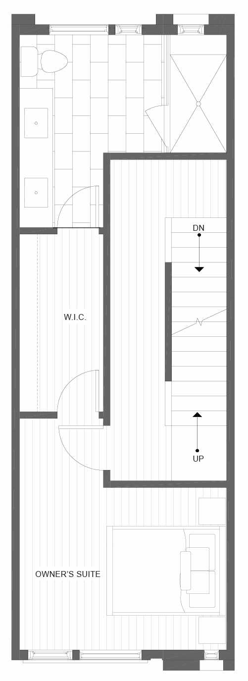 Third Floor Plan of 1322 E Spring St in the Corazon Townhomes in Capitol Hill