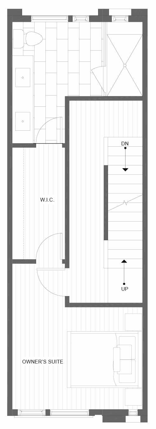 Third Floor Plan of 1328 E Spring St in the Corazon Townhomes in Capitol Hill