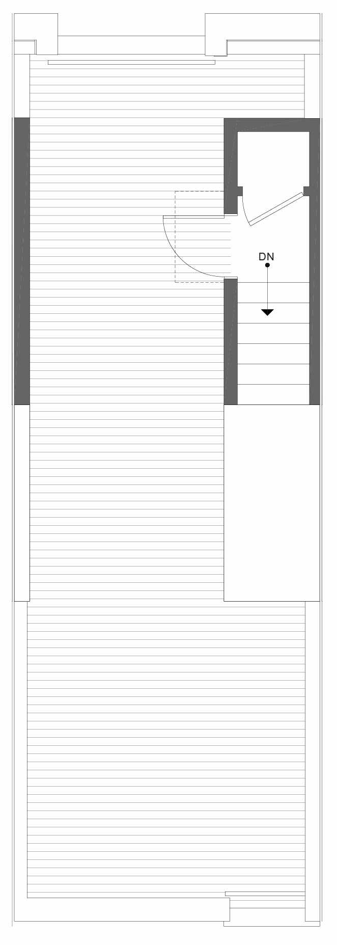 Roof Deck Floor Plan of 1322 E Spring St in the Corazon Townhomes in Capitol Hill