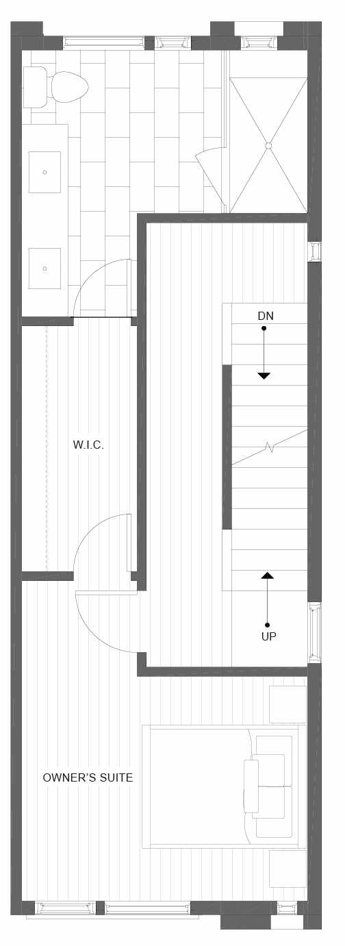 Third Floor Plan of 1330 E Spring St in the Corazon Townhomes in Capitol Hill