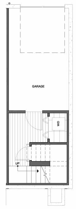 First Floor Plan of 1331 E Denny Way, One of the Reflections at 14th and Denny Townhomes by Isola Homes