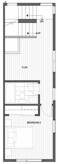 Third Floor Plan of 1331 E Denny Way, One of the Reflections at 14th and Denny Townhomes by Isola Homes