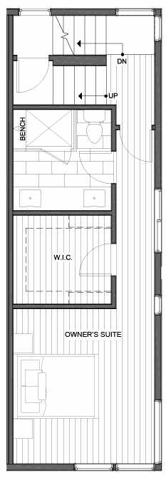 Fourth Floor Plan of 1331 E Denny Way, One of the Reflections at 14th and Denny Townhomes by Isola Homes