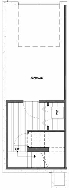 First Floor Plan of 1333 E Denny Way, One of the Reflections at 14th and Denny Townhomes by Isola Homes