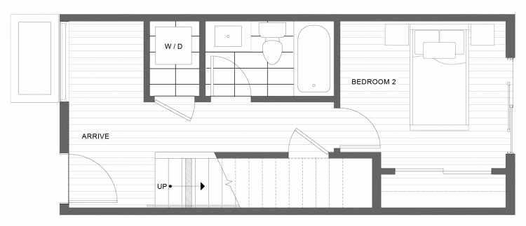 First Floor Plan of 1334 E Spring St in the Corazon Townhomes