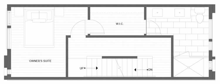 Third Floor Plan of 1334 E Spring St in the Corazon Townhomes