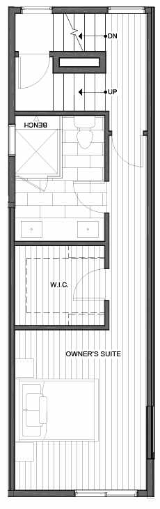 Third Floor Plan of 1335 E Denny Way, One of the Reflections at 14th and Denny Townhomes by Isola Homes