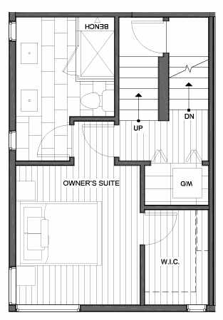 Third Floor Plan of 1337 E Denny Way, One of the Reflections at 14th and Denny Townhomes by Isola Homes