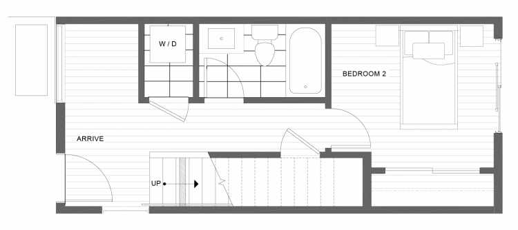 First Floor Plan of 1338 E Spring St in the Corazon Townhomes