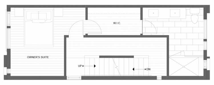 Third Floor Plan of 1338 E Spring St in the Corazon Townhomes