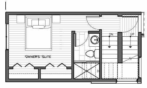 Third Floor Plan of 1415 E Harrison St, One of the Mika Townhomes in Capitol Hill by Isola Homes