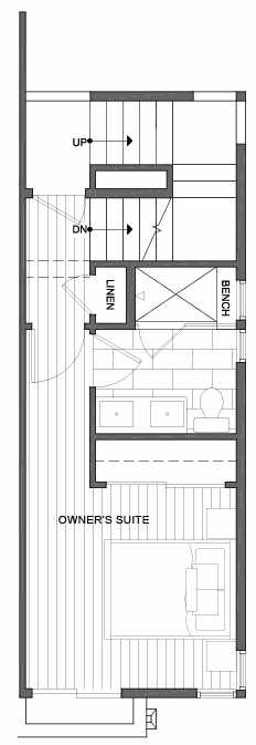 Third Floor Plan of 1417 E Howell St, One of the Aldrich 15 Townhomes in Capitol Hill by Isola Homes